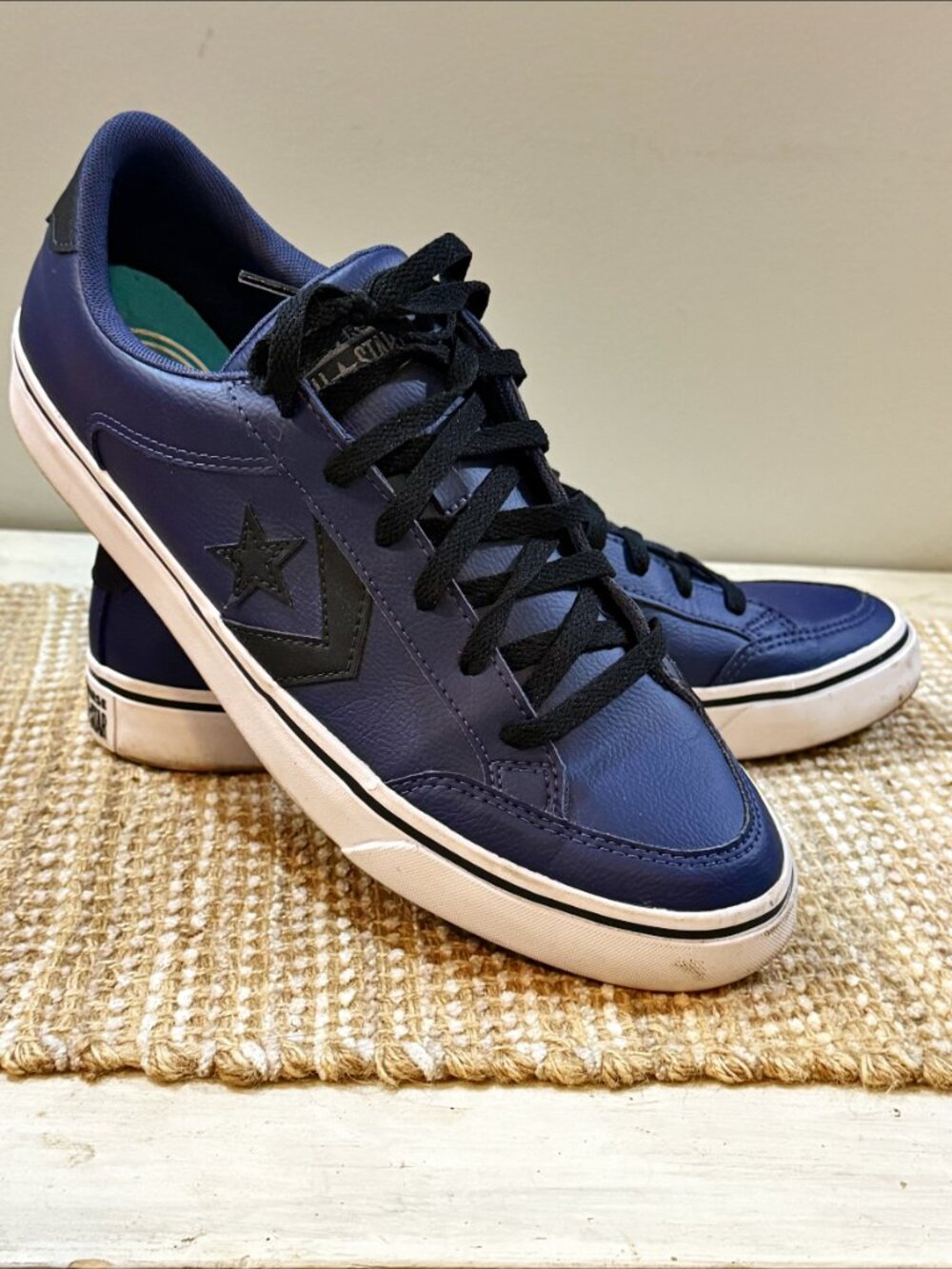 Converse Tobin Mens Blue Black Synthetic Leather Sneakers A05603C US 11.5